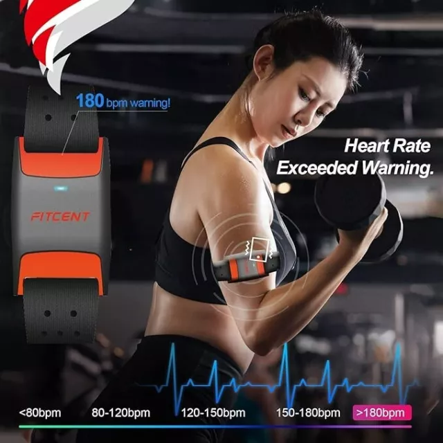 FITCENT Heart Rate Monitor Armband Bluetooth ANT+Optical Heart Rate Sensor Black 2