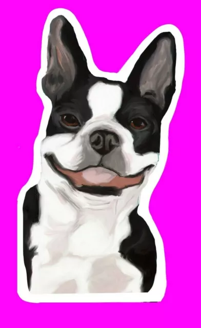 BOSTON TERRIER Vinyl Sticker Decal for Laptops, Tablets, Skateboard Indoor Use