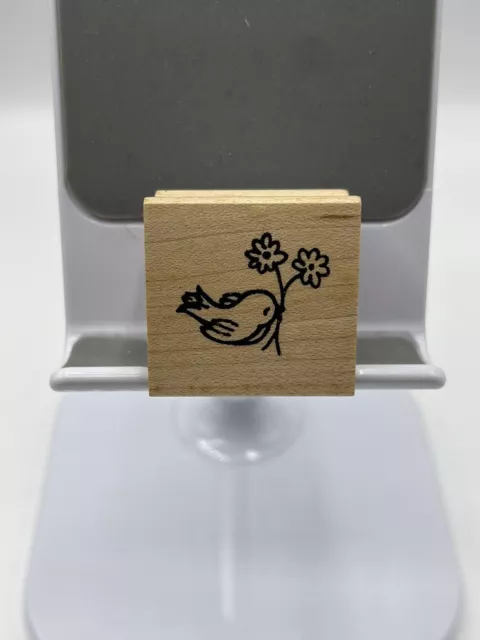 Wood Mounted Rubber Stamp Print. Cute Bird Card Making, Decoupage Crafts.