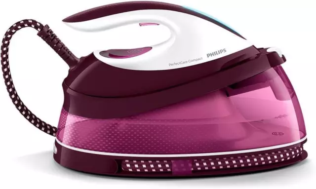 Philips Gc7842/46 Perfectcare Compact Steam Generator Iron Burgundy Brand New