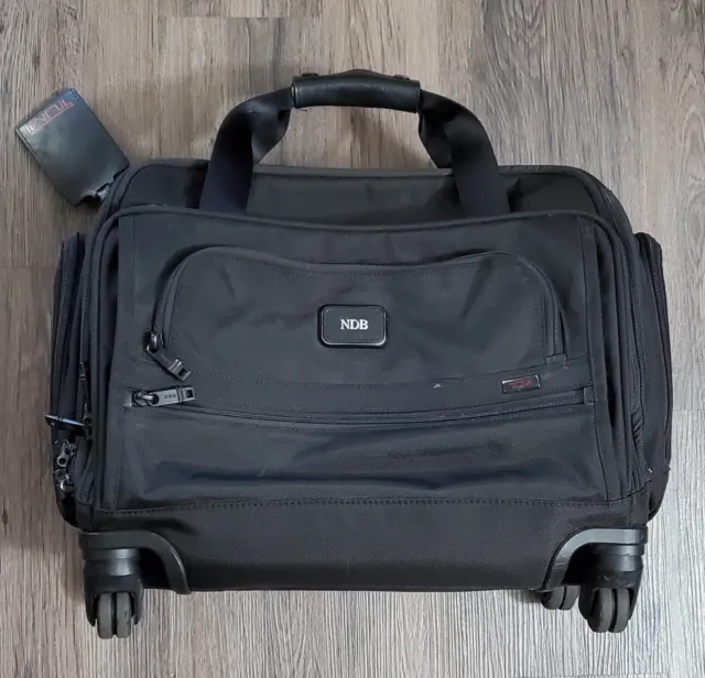Tumi Alpha II - Black 4 Wheeled Compact Duffle Carry On Bag