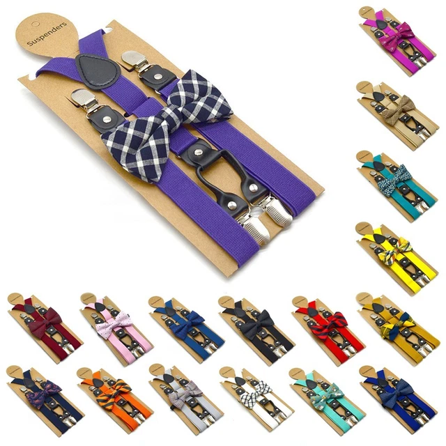 Accessorio Costume Uomo Donna Sospensioni Unisex e Fiocco Set per Feste