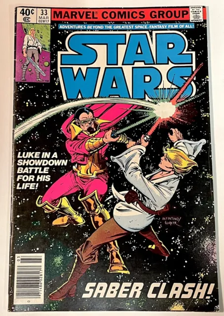 Star Wars 33 Marvel Comics 1980 Saber Clash Newsstand Edition Infantino VG