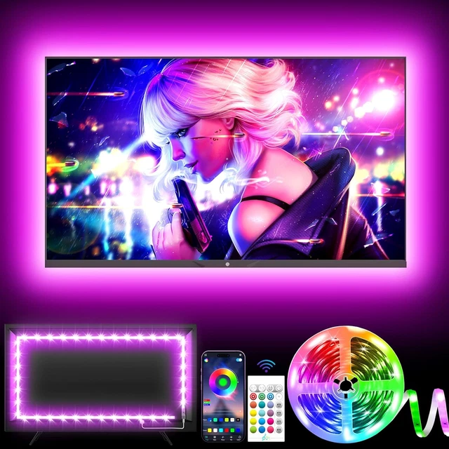 RUBAN LED TV, 5M TV LED Ambilight Pour 55" 75" TV, Musique Sync