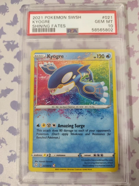 PSA 10 Kyogre 021/072 Shining Fates Amazing Rare Holo Pokemon Card Gem Mint