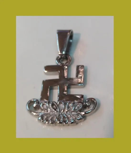 Buddhist Swastika Wan Zi Stainless Steel Pendant