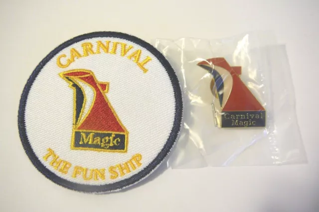 CARNIVAL CRUISE LINES MARDI GRAS LAPEL HAT PIN AND IRON ON PATCH
