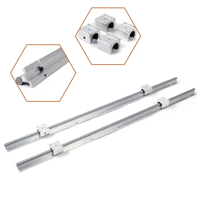 2X SBR16 1000/1500MM Linearführung Linear+4 x SBR16UU Set Metall ...