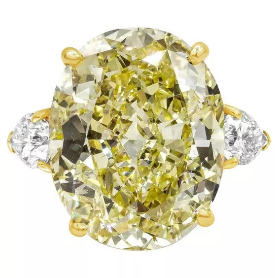 8ct Light Yellow Three Stone Modern Ring 925 Sterling Silver CZ Party Jewelry