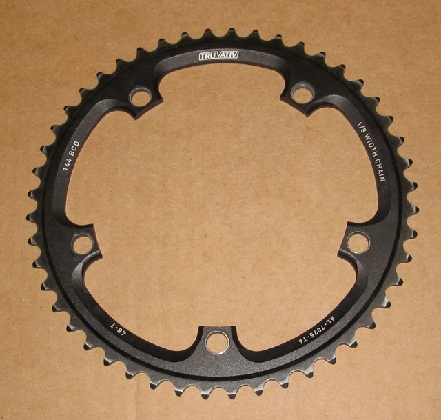 Truvativ Pista Track 1/8" Chainring 48t 144mm BCS AL-7075-T6 Black 48 tooth Truvativ Pista Track 1/8" Chainring 48t 144mm BCS AL-7075-T6 Black 48 tooth