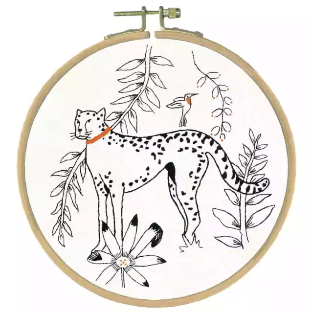Kit de bordado Le Bonheur des Dames Freestyle "Cheetah Printed", imagen impresa,