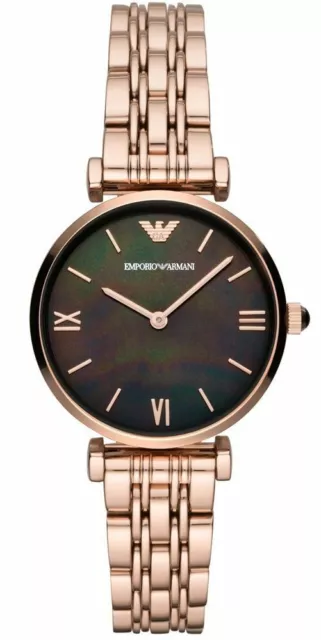 Armani Womens Watch Ar11145 Rose Gold - Certificat - Garantie - Rrp 299.00