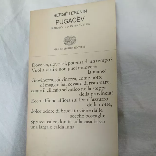Pugacev  Esenin Sergej Ì Einaudi 1968 Collezione Di Poesia