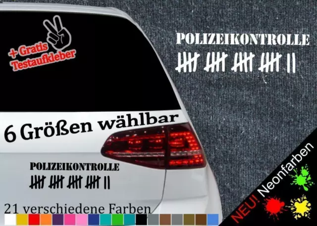 Polizei Kontrolle Sticker -6 Größen 21 Farben- Aufkleber Auto JDM Freund Helfer