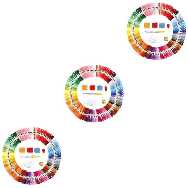 3 juegos de hilo de coser colorido juego de hilo de bordar juego de bordado de mano Pro DIY artesanía