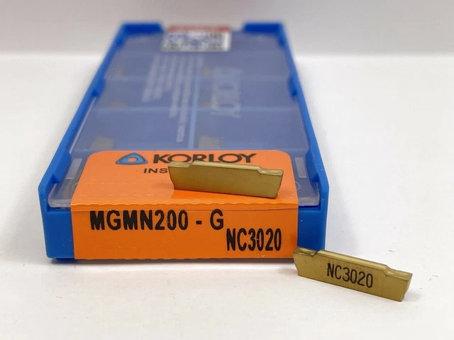 Korloy MGMN200-G Carbide Inserts Grade NC3020, 10 Piece Inserts