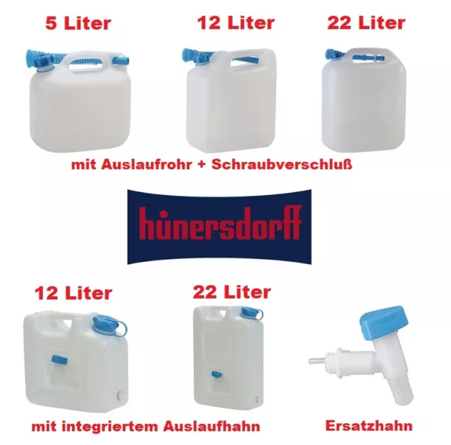 HÜNERSDORFF Wasserkanister Auslaufrohr / Auslaufhahn lebensmittelbeständig !