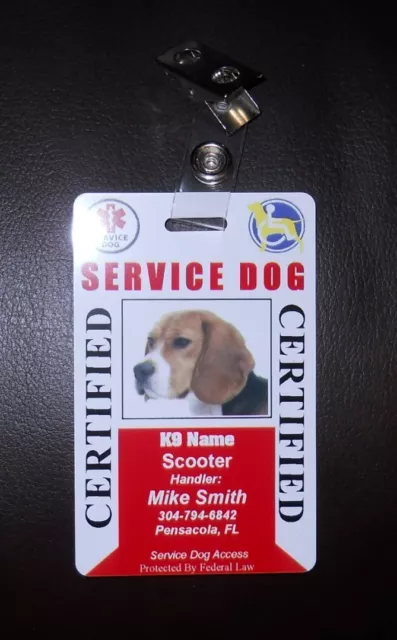 Service Dog ID Card for Working Dog ID Badge Service Animal Custom Certified 30