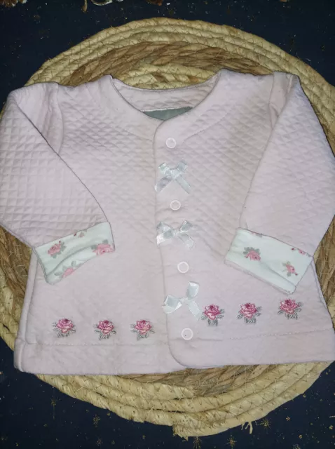 SWEAT BEBE FILLE NAISSANCE 3 MOIS ROCK A BYE BABY BOUTIQUE ROSE MOTIF FLEUR tbe