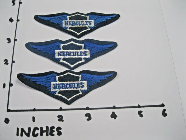 BÜNDEL 3x DEUTSCHLAND HERCULES BIKER ALTE PATCHES ABZEICHEN VINTAGE NÄHEN ODER AUFBÜGELN XA