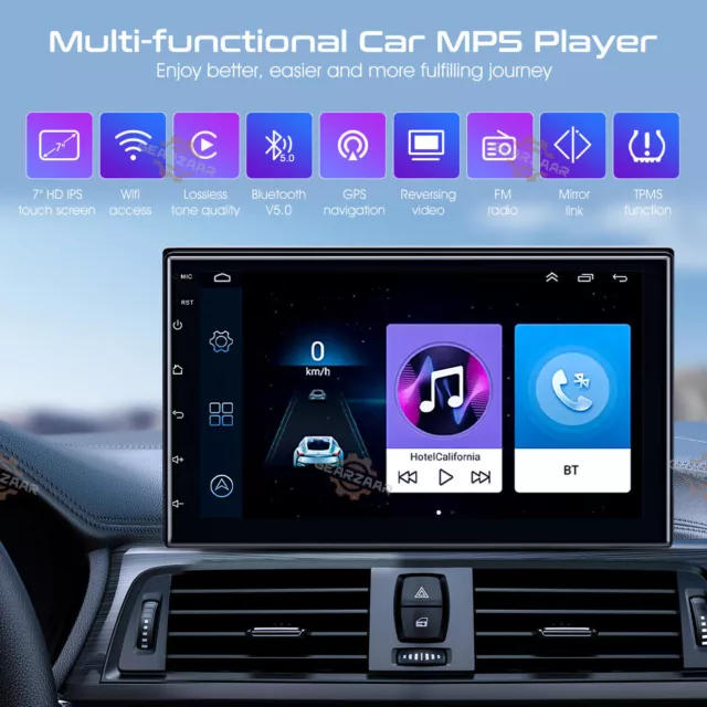 7" Android 12  Car Stereo Wireless Carplay Auto Head Unit BT GPS W/ Camera +TPMS 2