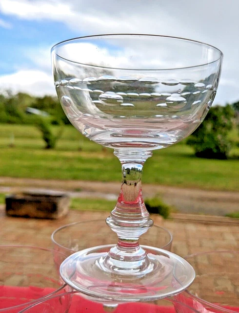 8 coupes, champagnes en verre taillé à transparent canneberge ... - eBay
