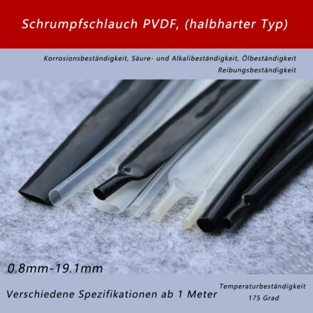 Farbe Hochtemperatur- und verschleißfestes PVDF Schrumpfrohr 0.8mm bis 19.1mm