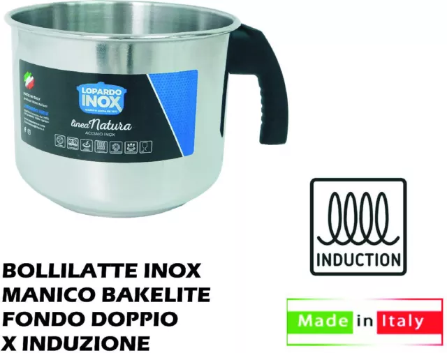 LOPARDO INOX BOLLILATTE Bricco Inox cm 10 per Induzione 990004 EUR