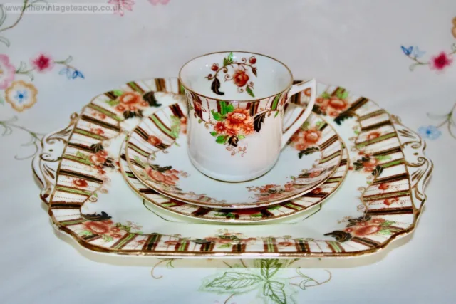Superb 1910 Staffordshire Duchess English Bone china Tea Set Trio Cup Plate