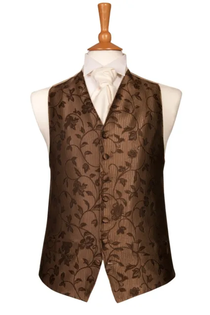 Chocolate Swirl Waistcoat Vest Wedding Designer Dress Formal Suit Mens Page Boys