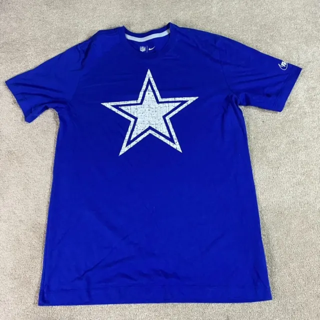 Dallas Cowboys T Shirt Mens Medium Blue NFL Nike Tee Logo Football Short Sleeve