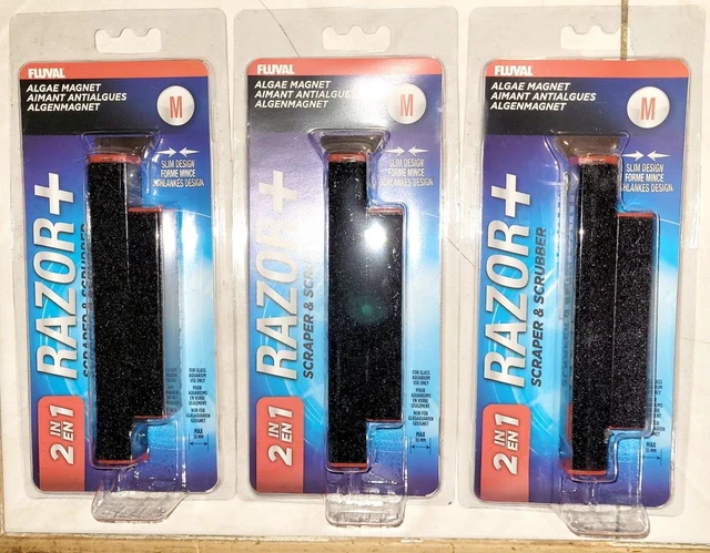 Lot Of 3 Fluval Razor+ Scraper & Scrubber Algae Magnets