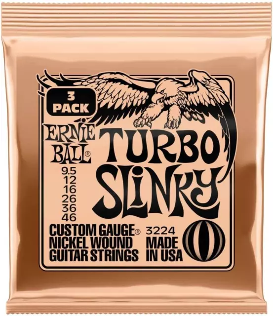 Ernie Ball Turbo Slinky Nickel Wound, Corde per Chitarra Elettrica, Confezione D