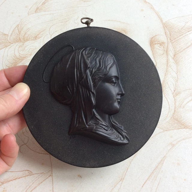 Médaillon Second Empire En Bois Durci - Profil De Giacomo Meyerbeer (1791-1864) - Bon état Vintage