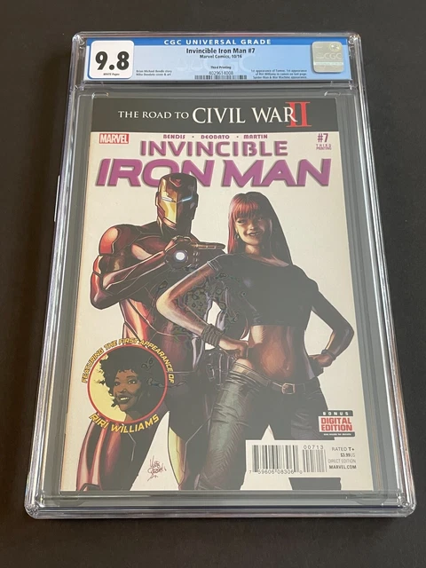 INVINCIBLE IRON MAN #7 (Marvel 2016) CGC 9.8, 3rd print, 1st cameo Riri Williams