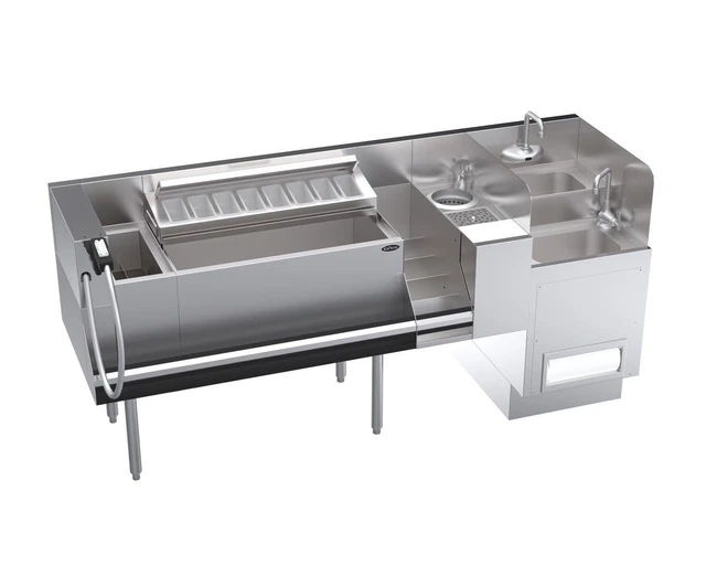 Krowne Metal KR24-TCS76B-10 76" Wide Taffer Command Cocktail Station