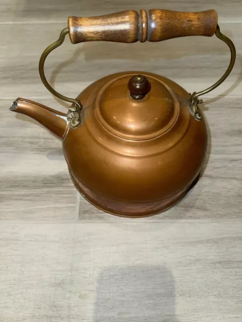 Paul Revere Copper Kettle Vintage Tea Pot 1801 Revere Ware wood handle Rome NY