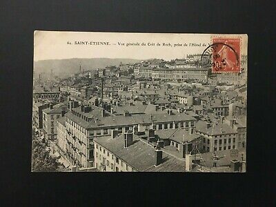 Old postcard 1908 saint etienne general view of the crista de roch