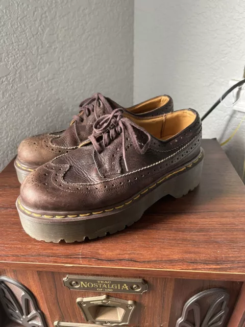 Vintage Doc Dr. Martens 3989/34 AW04 Made In England UK SZ 5 US 7 Brown 2” Wedge