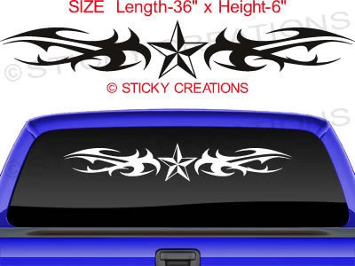 #159 NAUTICAL STAR Rear Window Sticker Graphic Decal