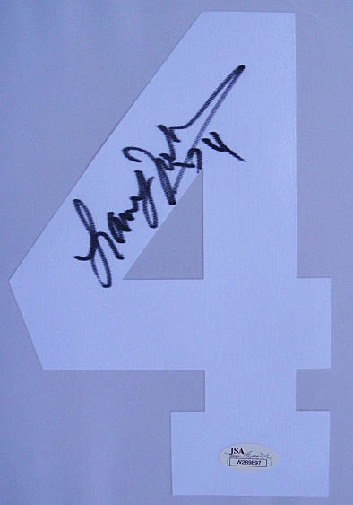 Larry Johnson Signed Authentic 8" INCH WHITE UNLV Jersey # Number JSA