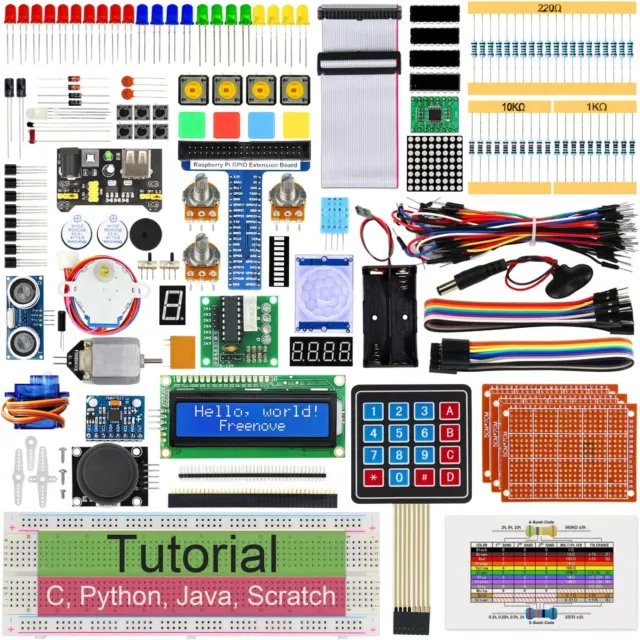 Freenove Ultimate Starter Kit for Raspberry Pi 4 3 B 400 Python C Java Scratch