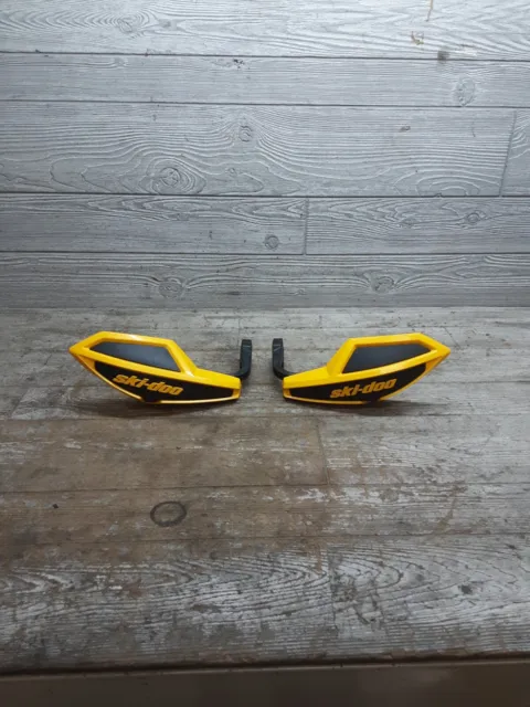 Ski-Doo REV-XP Front Yellow Plastic Handlebar Hand Guards Wind Deflectors