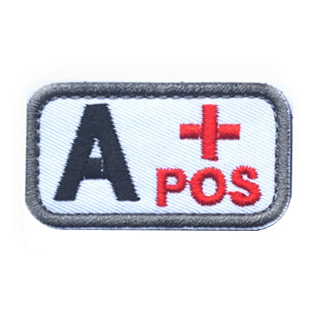 POSITIVE BLOOD TYPE Patches PVC Medal Badges DIY Sticker for Bag (White ...