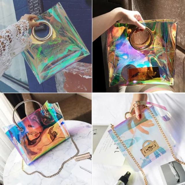 4 rollos ventana de papel de celofán iridiscente película dicroica holográfica transparente lluvia