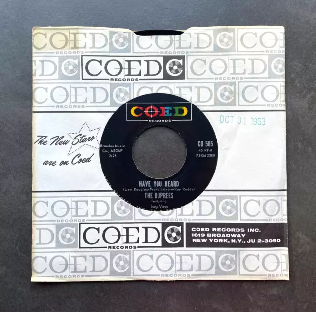 7" The Duprees - Have You Heard - US COED