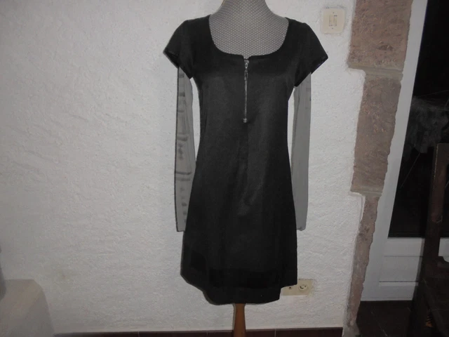 Robe Cop Copine Grise - Modèle Poupée - Taille 38 - Viscose Nylon - Poches Originales