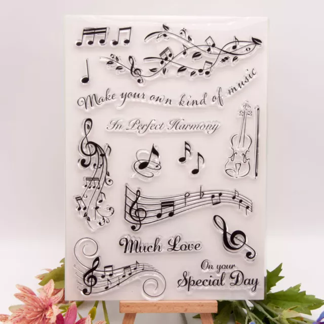 Musical Note Silicone Clear Stamp Scrapbooking Embossing Card Making Album Craft