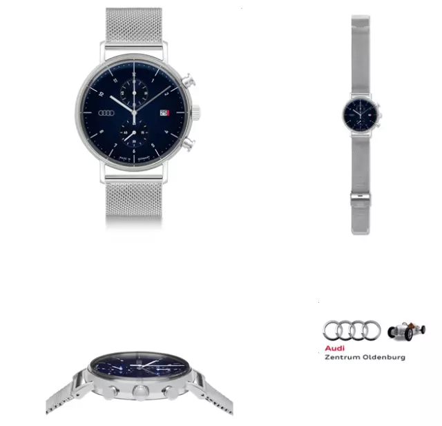 Original Audi Chronograph silber/nachtblau, Audi Uhr, Audi Armbanduhr -NEU/OVP-