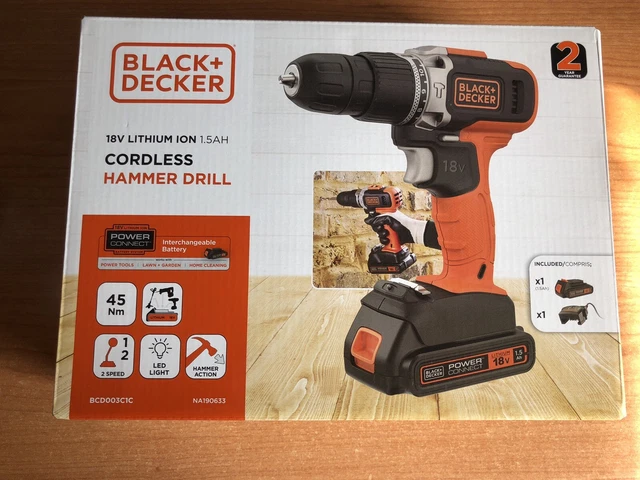 Black&Decker BCD003C1 Trapano Avvitatore/Percussione+Batteria+ Caricabatte NUOVO
